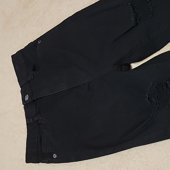 PrettyLittleThing Black Ripped 5 Pocket Skinny Jeans US 2 - Picture 11 of 16